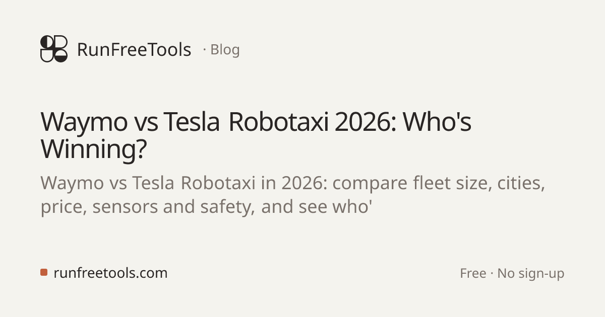 Waymo vs Tesla Robotaxi 2026: Who's Winning?