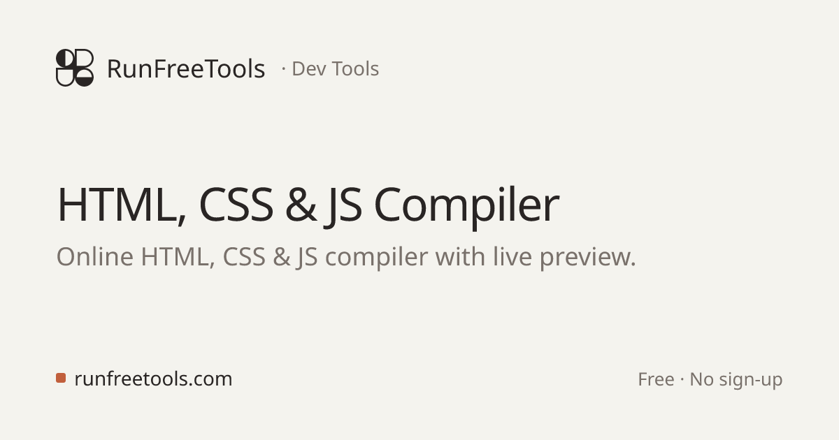 HTML, CSS & JS Compiler Online — Run & Preview Free