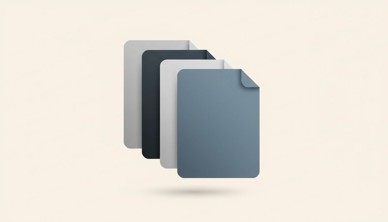 Several document sheets sliding together into one neat stack