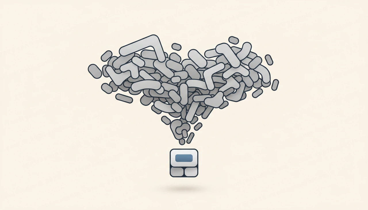 Flat-vector scene of a large video file shape shrinking down to fit through a narrow slot