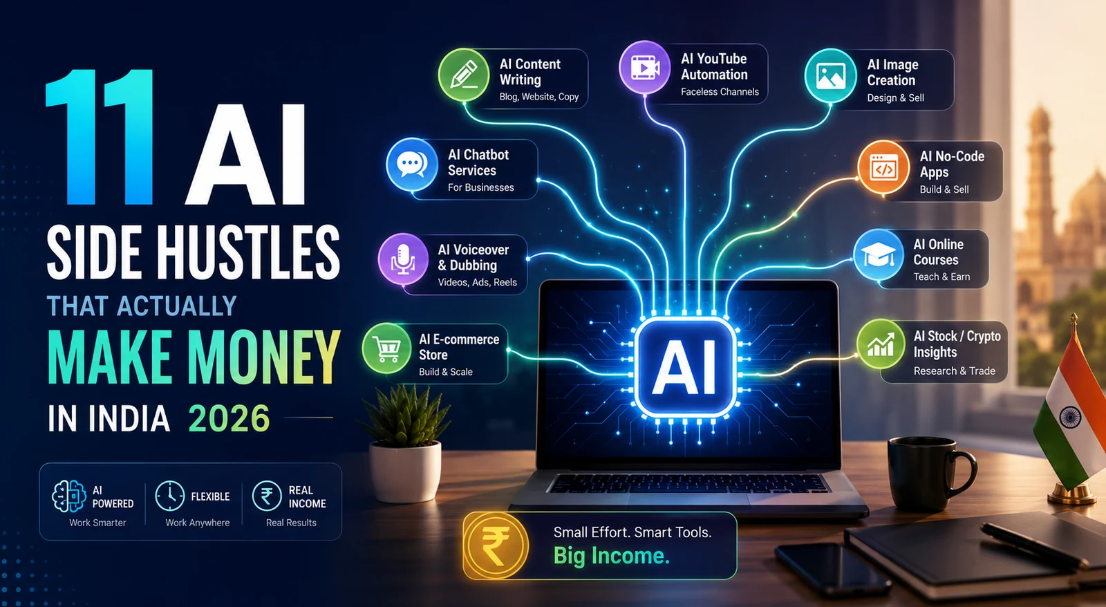 11 AI Side Hustles That Actually Make Money in India (2026)