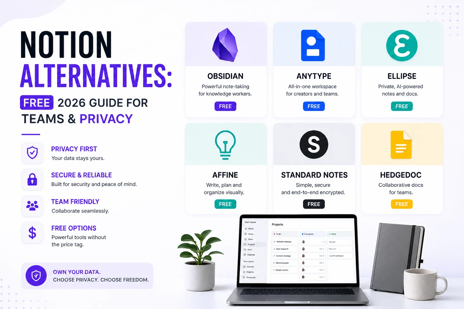 Notion alternatives: Free 2026 guide for teams & privacy