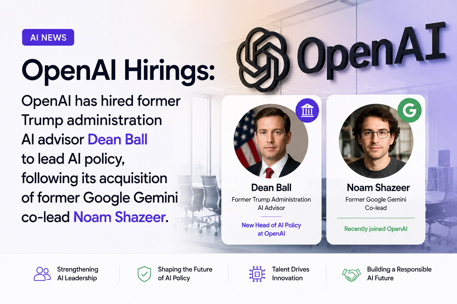 OpenAI has hired former Trump administration advisor Dean Ball to lead AI policy