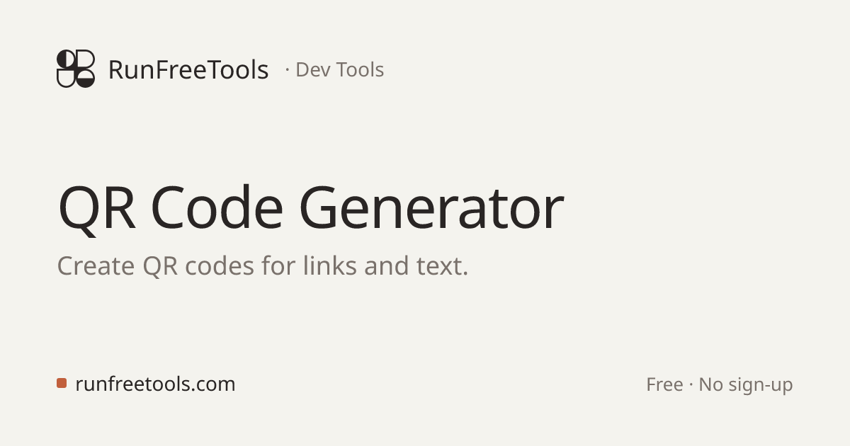 QR Code Generator – Free Online Dev Tool | RunFreeTools