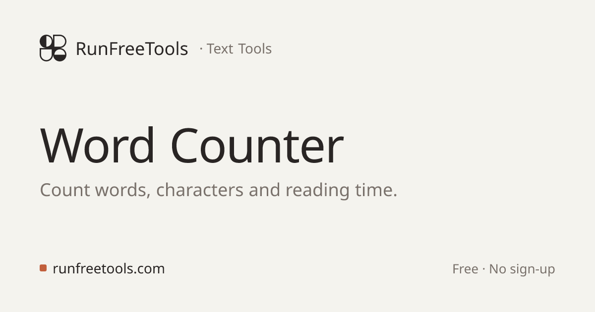 Word Counter — Free Online Word & Character Count Tool